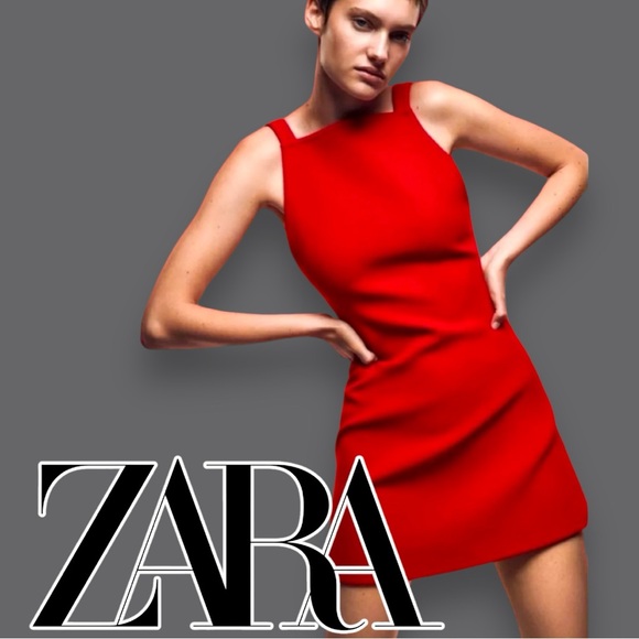🎉HP🎉Excellent PreLoved Condition Zara Red Cut Out Back Mini Dress. Size Small - Picture 2 of 11